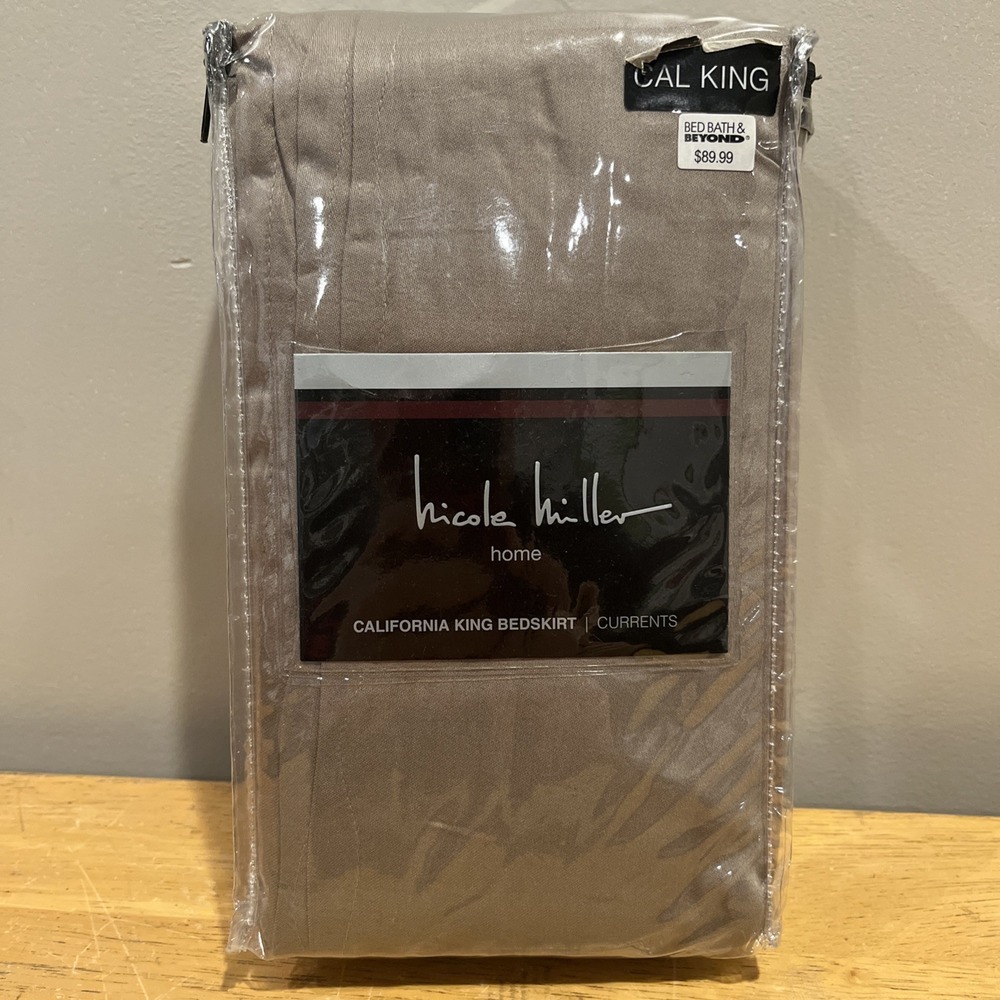 Nicole Miller Home‎ California King Bedskirt Currents Driftwood Brown